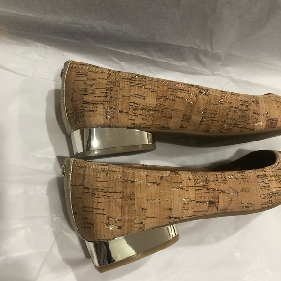 Anne Klein flex cork gold cap toe gold block heel pumps‎ size 10 brand new - Picture 9 of 17
